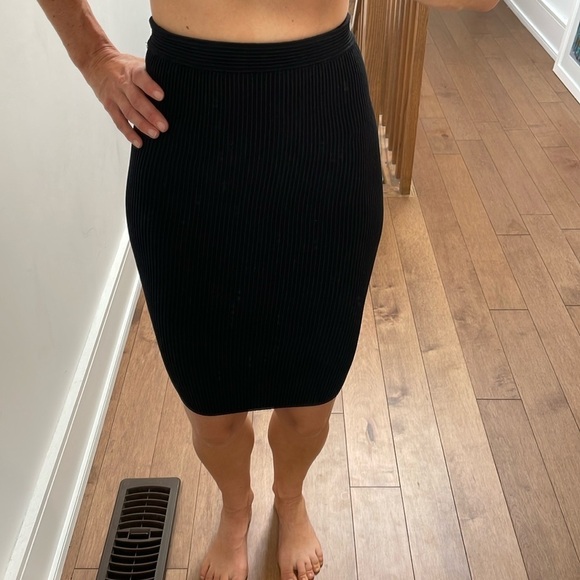 Ronny Kobo Collection Black Knit ribbed Pencil Skirt stretchy bodycon tight sz S - Picture 13 of 13